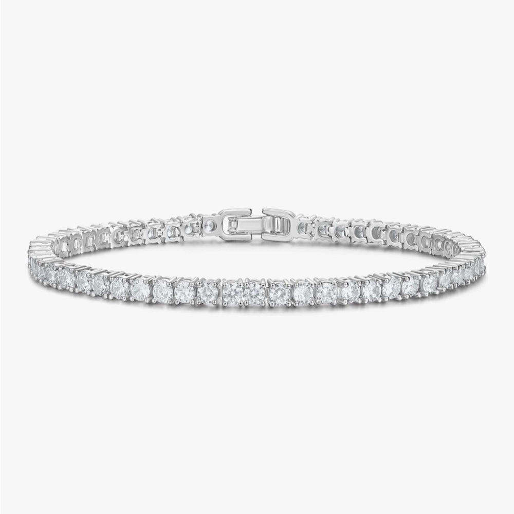 925 Sterling Silver Cubic Zirconia Tennis Bracelet